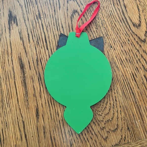 VINTAGE TIN AND WOOD ORNAMENT FOR DOOR - CHALK BOARD - Picture 5 of 6